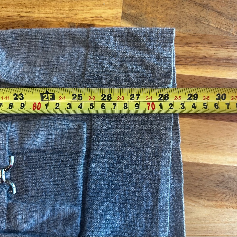 White House Black Market Cardigan Sz Small Gray 100% Merino Wool‎ Snap Front - Picture 9 of 12